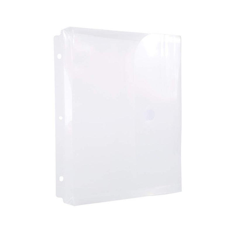 Filexec Poly Envelope, Letter, Side-Load, Hook & Loop Fastener, 3-Hole Punched, Clear (Pack of 12) (50086-17223) - Image 3